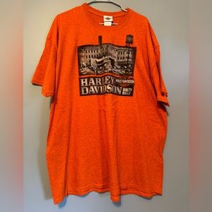 Men’s Harley Davidson shirt. 2x. Orange. Never worn.